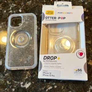 2 otter box pop socket figure cases. 1 pop socket iPhone 12/12pro